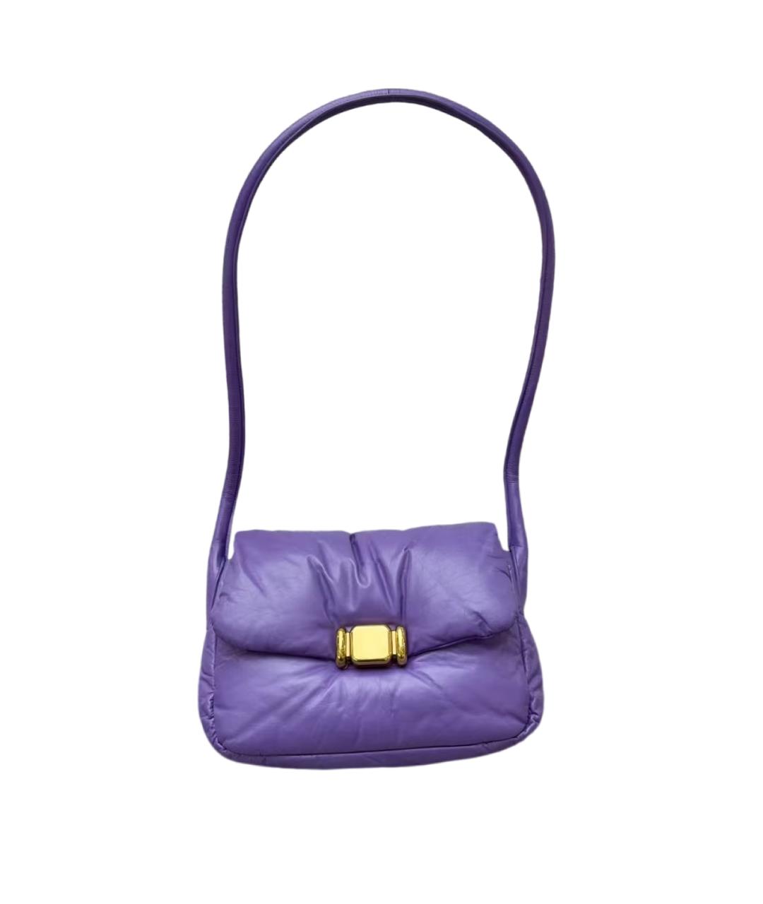 BOTTEGA VENETA Фиолетовая кожаная сумка через плечо, фото 1
