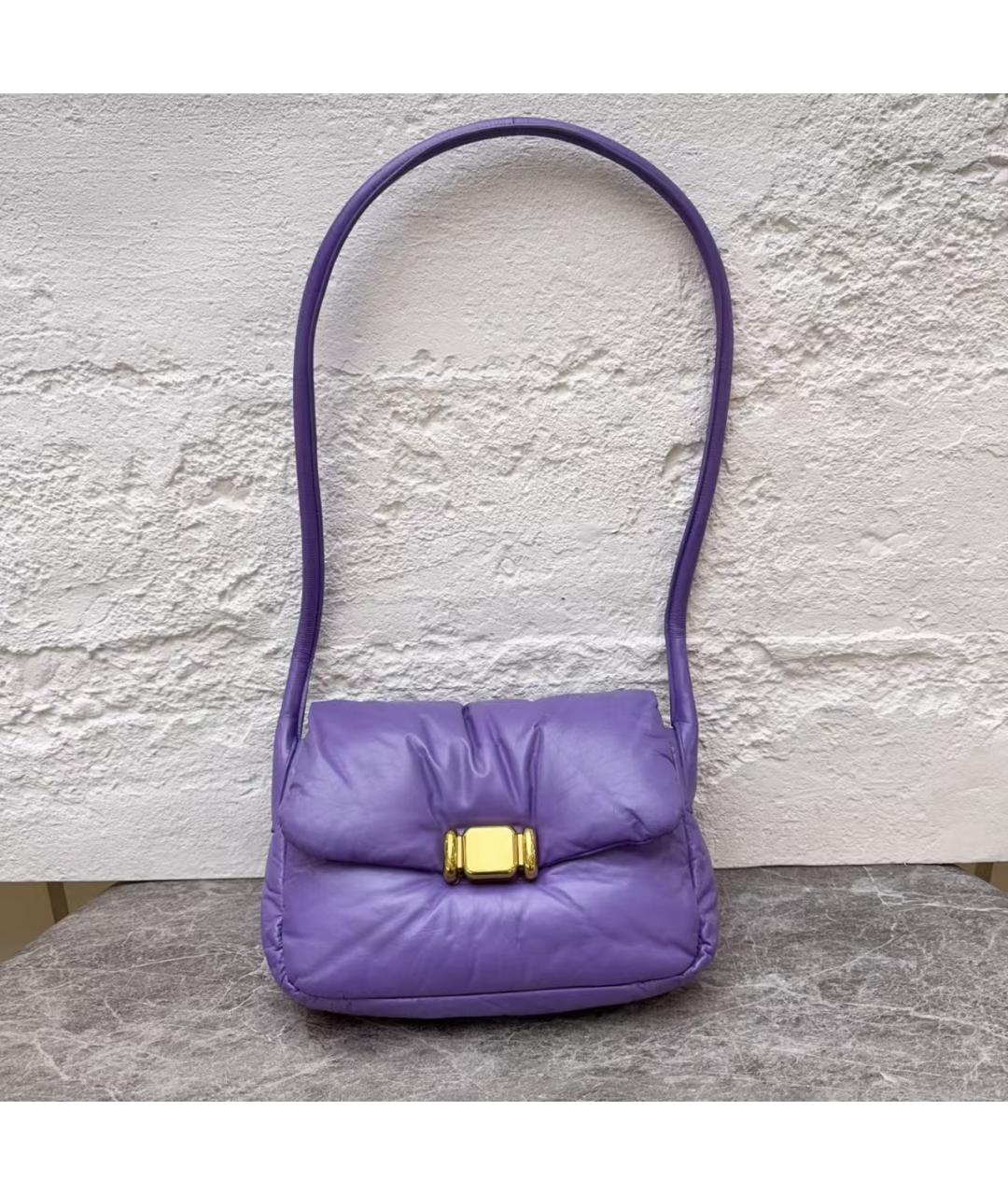 BOTTEGA VENETA Фиолетовая кожаная сумка через плечо, фото 2