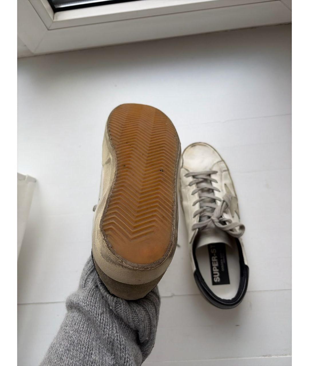 GOLDEN GOOSE Белые кожаные кроссовки, фото 7