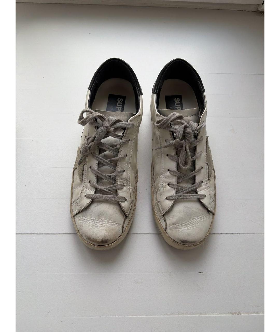 GOLDEN GOOSE Белые кожаные кроссовки, фото 2
