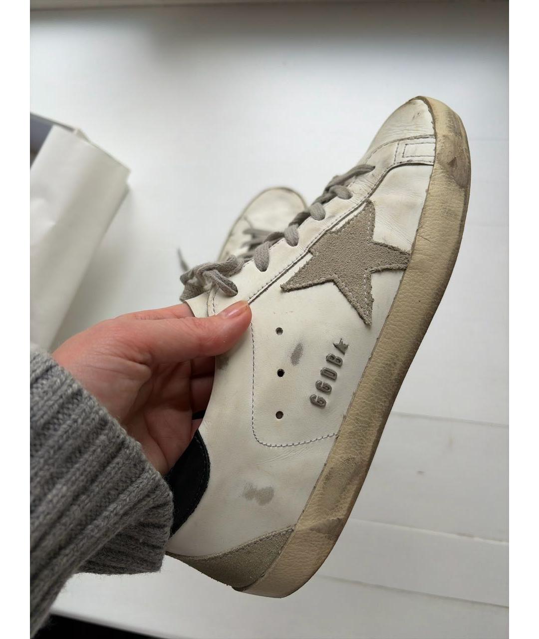 GOLDEN GOOSE Белые кожаные кроссовки, фото 8