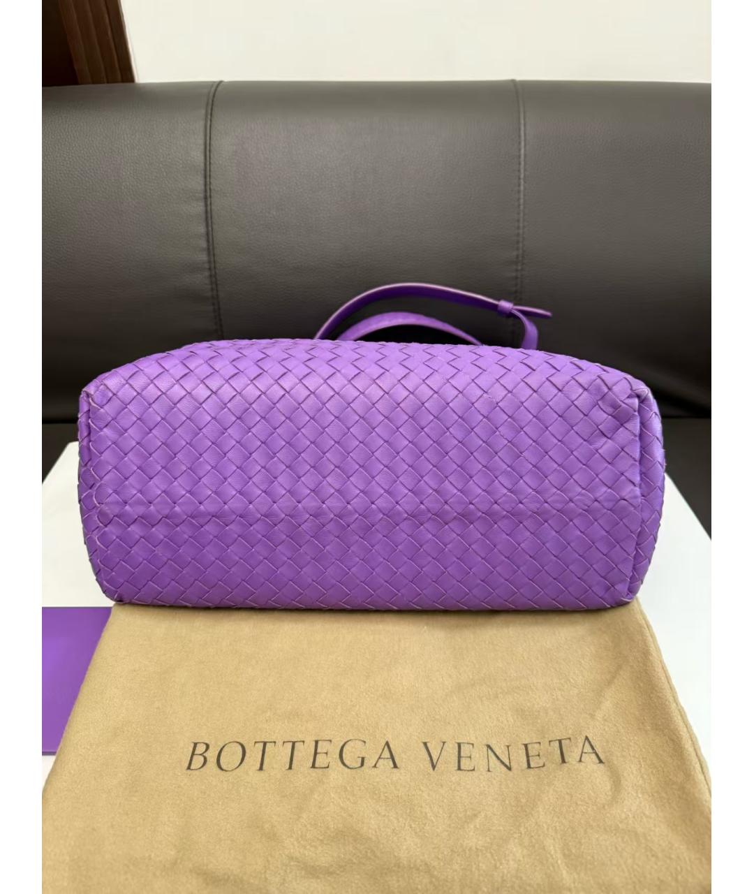 BOTTEGA VENETA Фиолетовая кожаная сумка тоут, фото 5