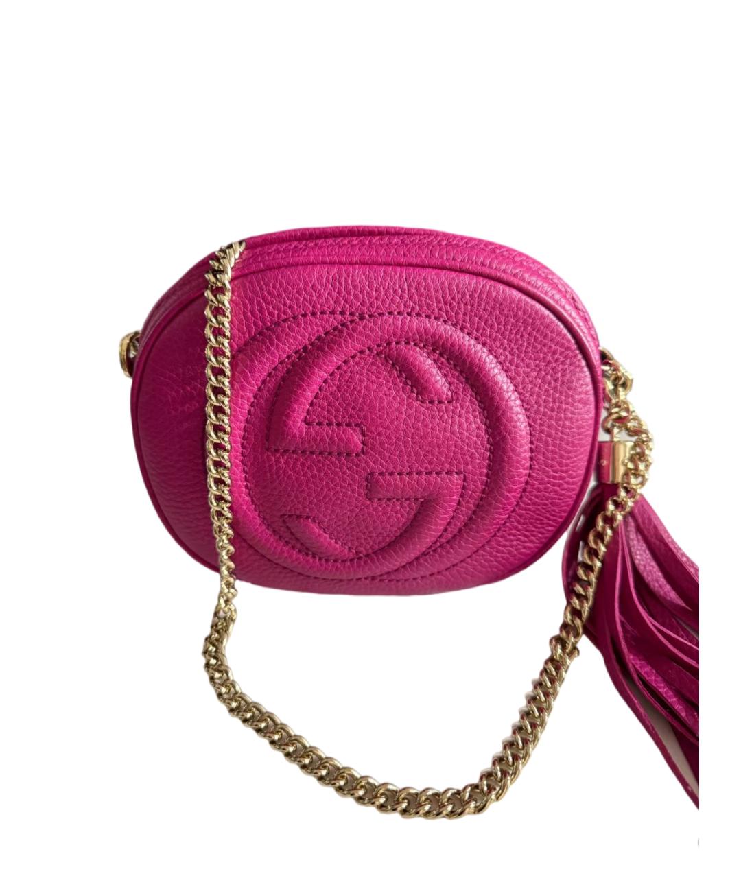 GUCCI Розовая кожаная сумка через плечо, фото 1