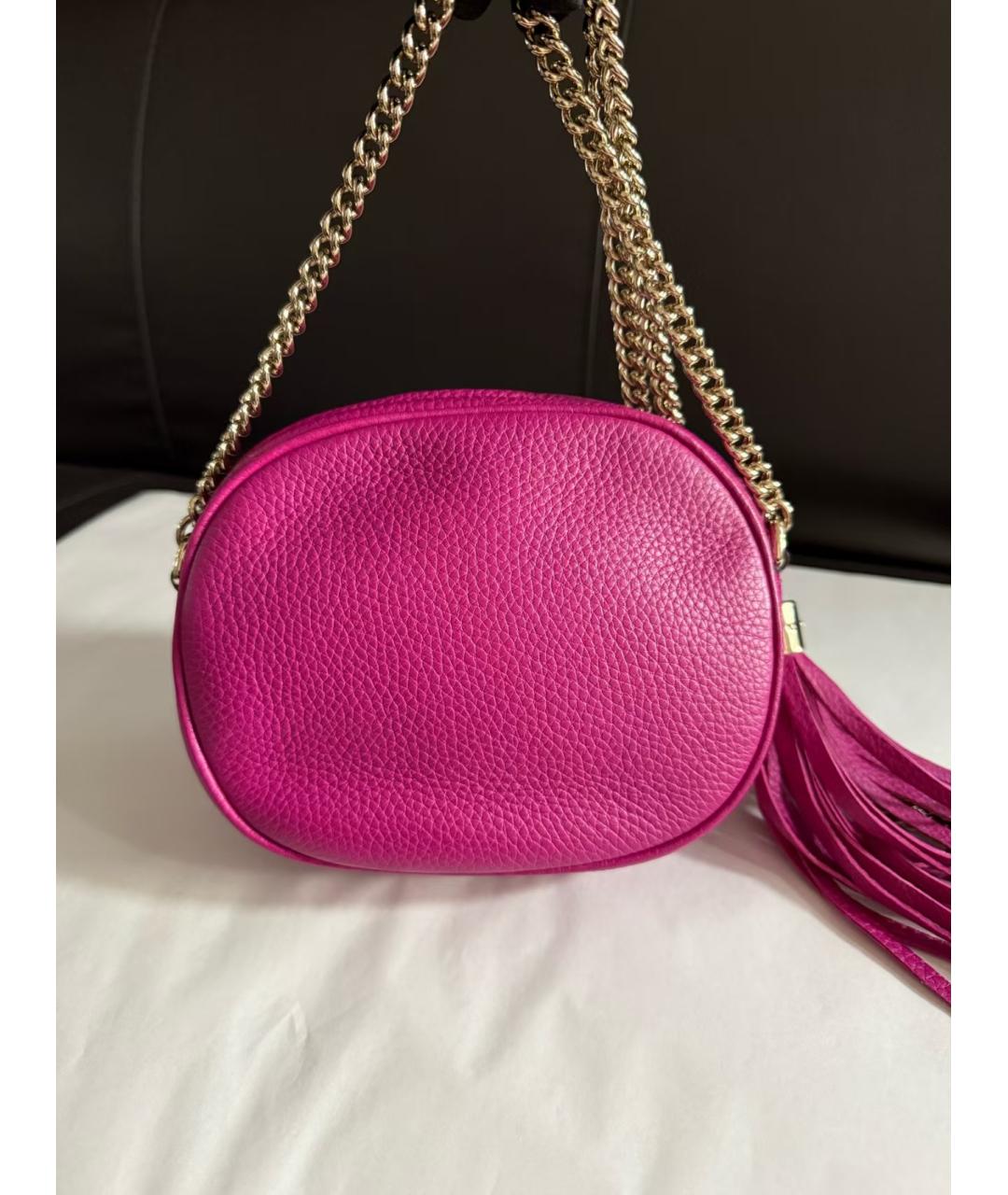 GUCCI Розовая кожаная сумка через плечо, фото 4