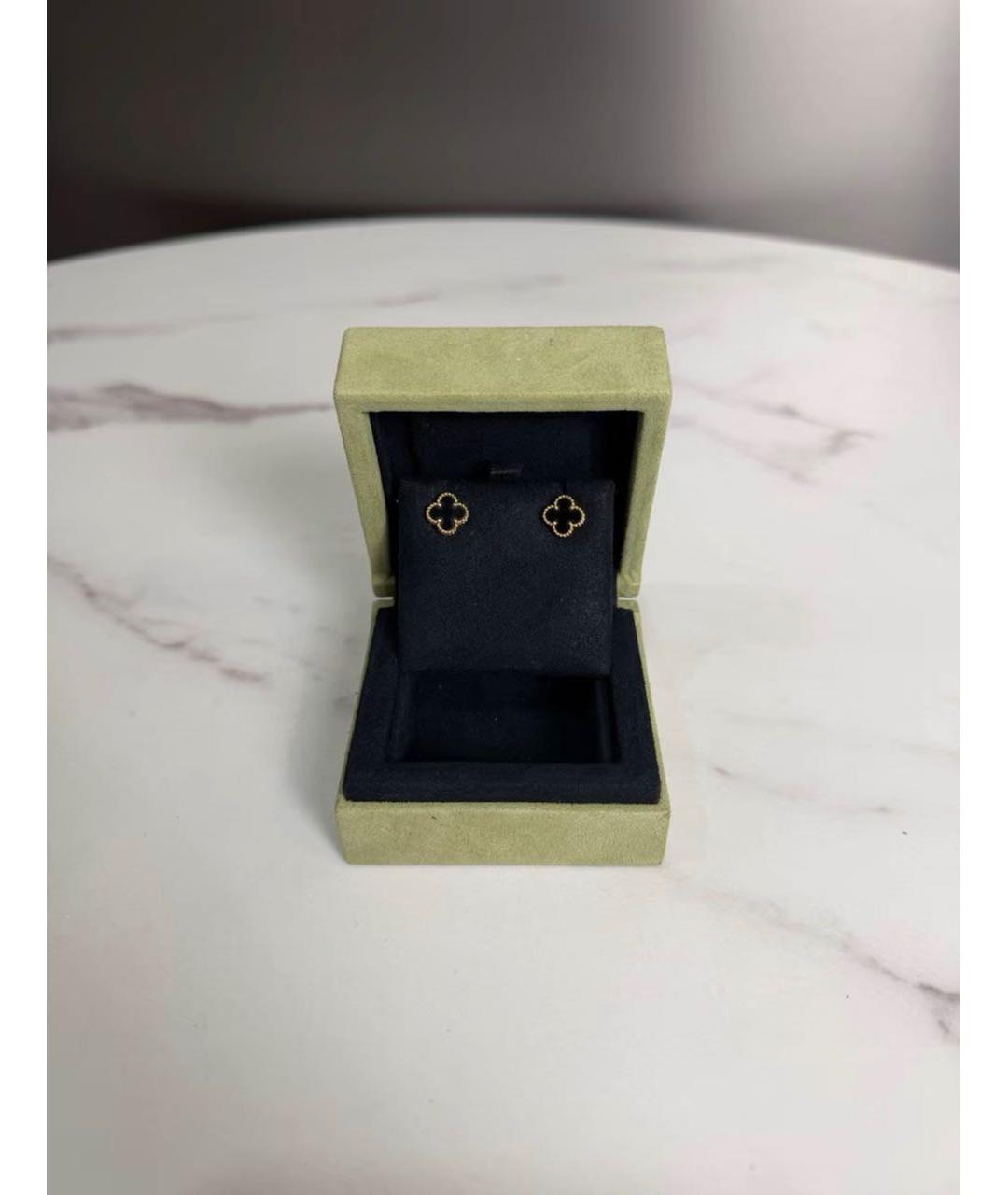 VAN CLEEF & ARPELS Черные серьги из желтого золота, фото 2