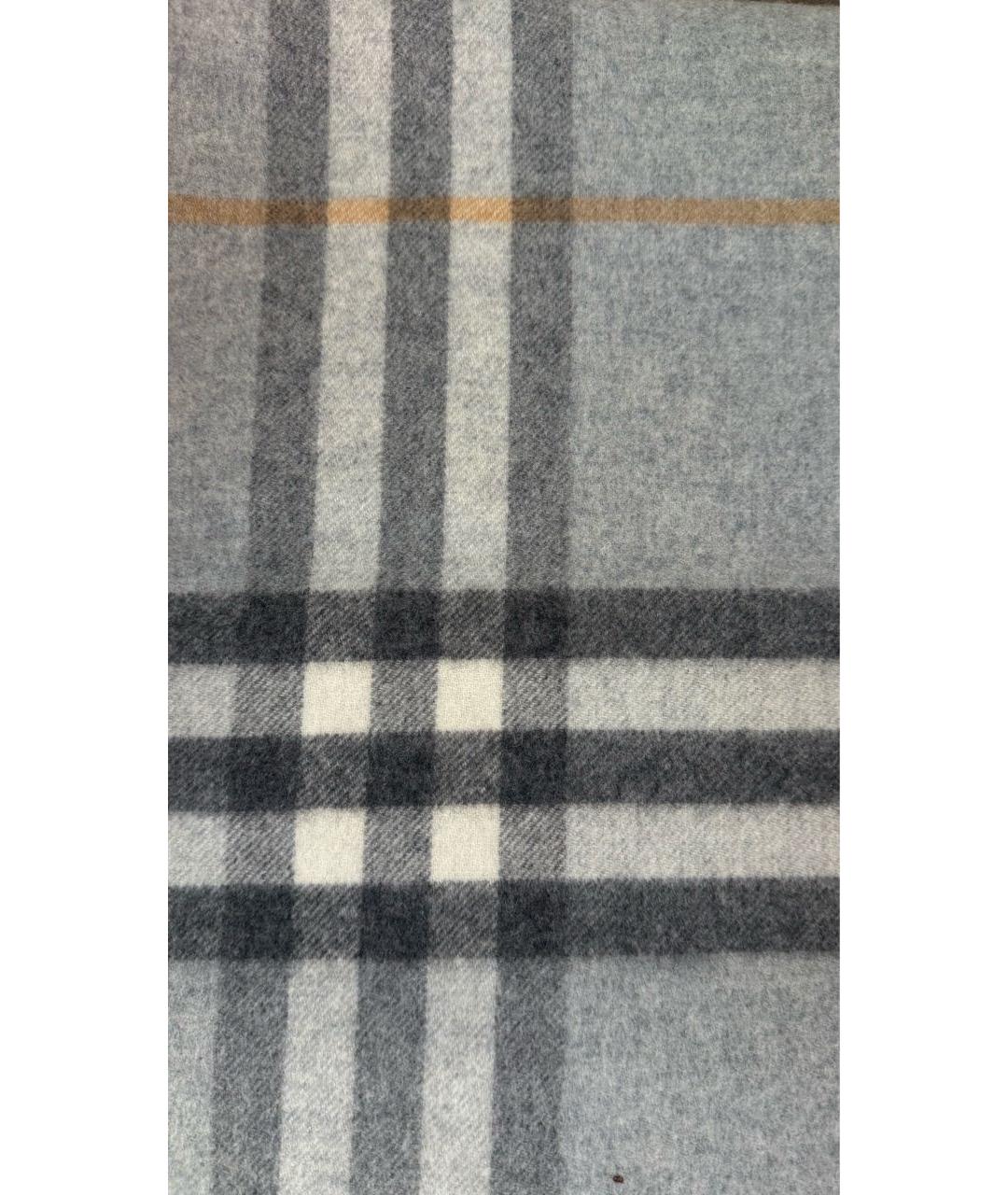 BURBERRY Серый шерстяной шарф, фото 2