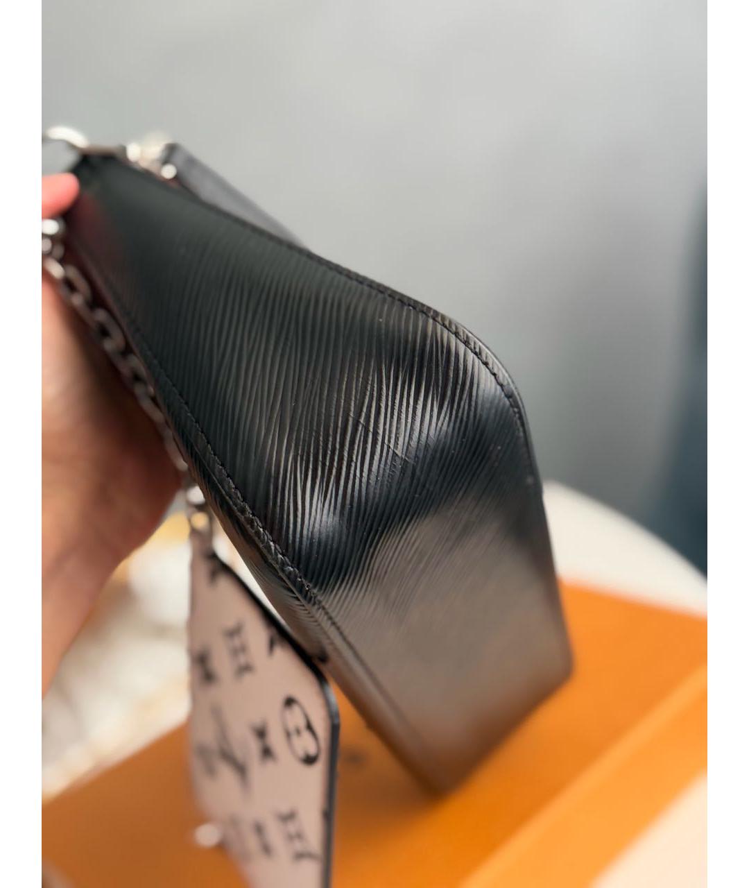 LOUIS VUITTON Черная кожаная сумка через плечо, фото 8