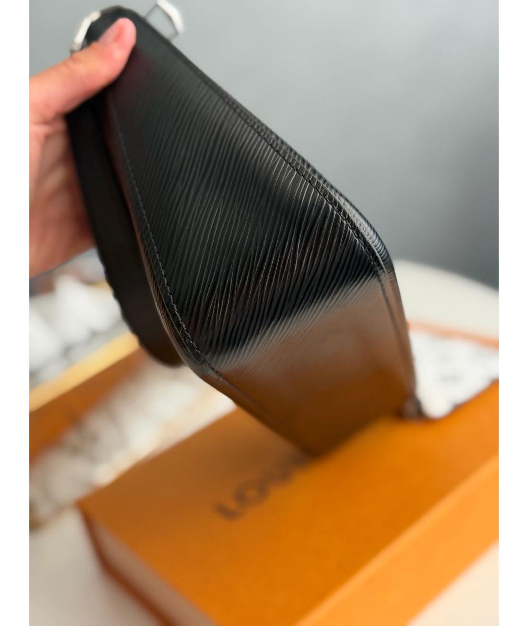 LOUIS VUITTON Черная кожаная сумка через плечо, фото 7