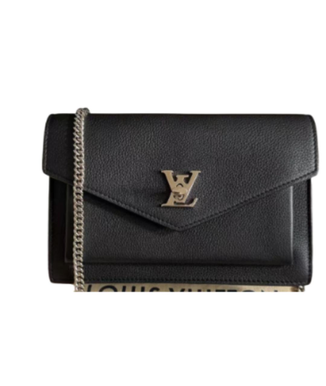 LOUIS VUITTON Черная кожаная сумка через плечо, фото 2