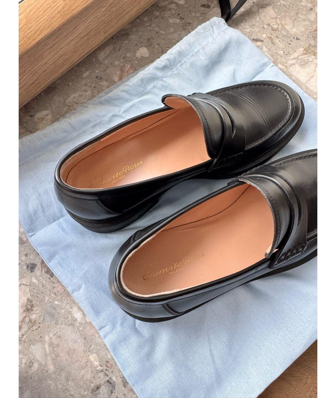 GIANVITO ROSSI Черные кожаные лоферы, фото 6