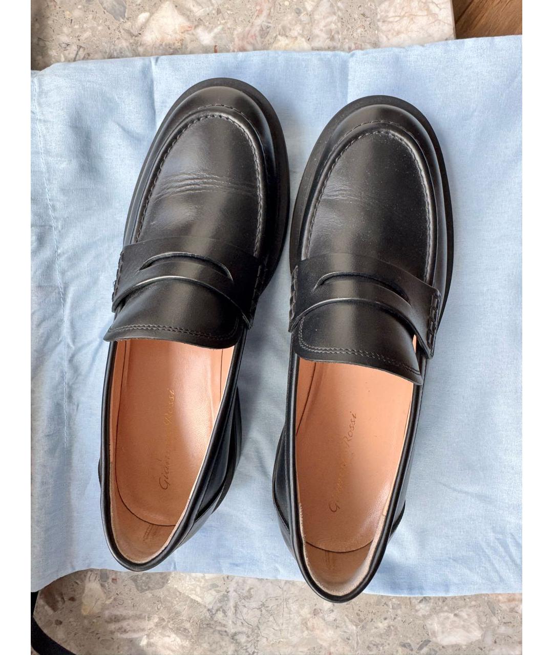 GIANVITO ROSSI Черные кожаные лоферы, фото 3