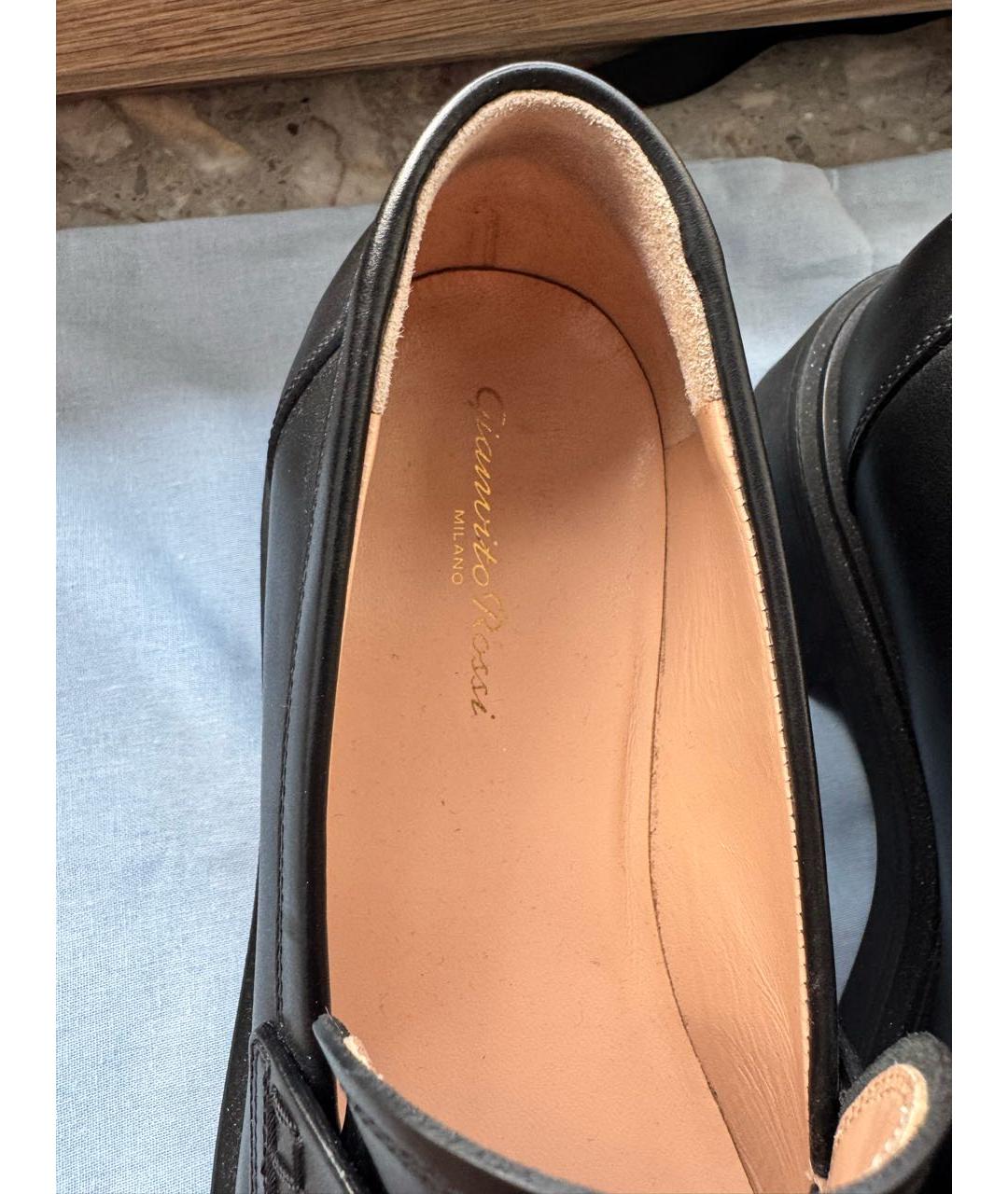 GIANVITO ROSSI Черные кожаные лоферы, фото 7