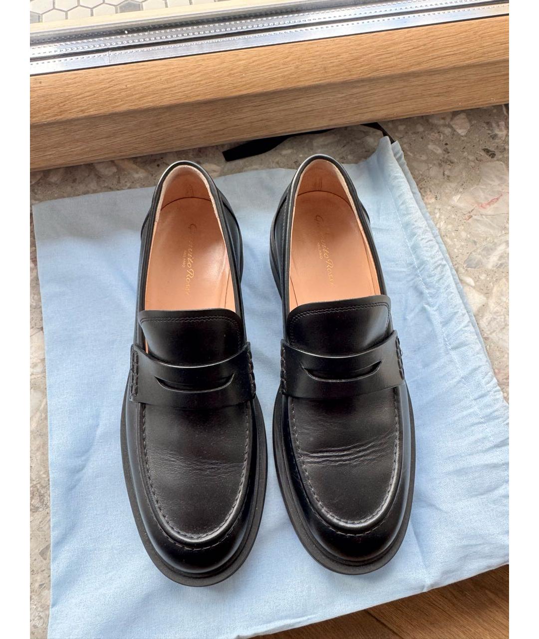 GIANVITO ROSSI Черные кожаные лоферы, фото 2