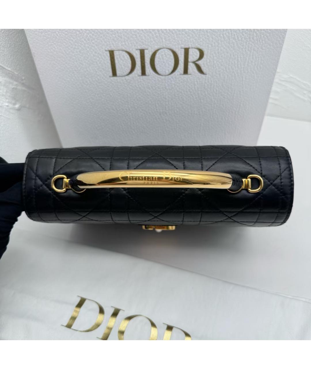 CHRISTIAN DIOR Черная кожаная сумка через плечо, фото 5