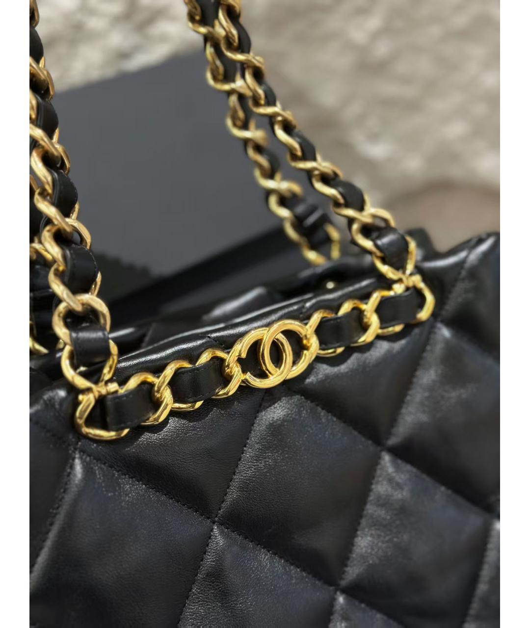 CHANEL Черная кожаная сумка через плечо, фото 6
