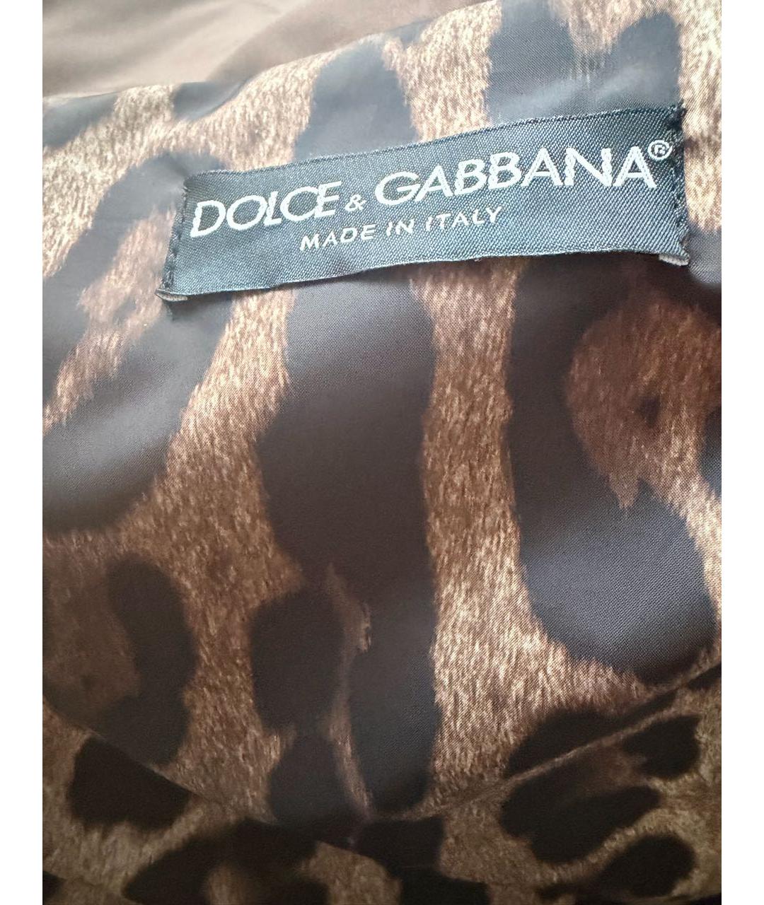 DOLCE&GABBANA Коричневый полиэстеровый пуховик, фото 3
