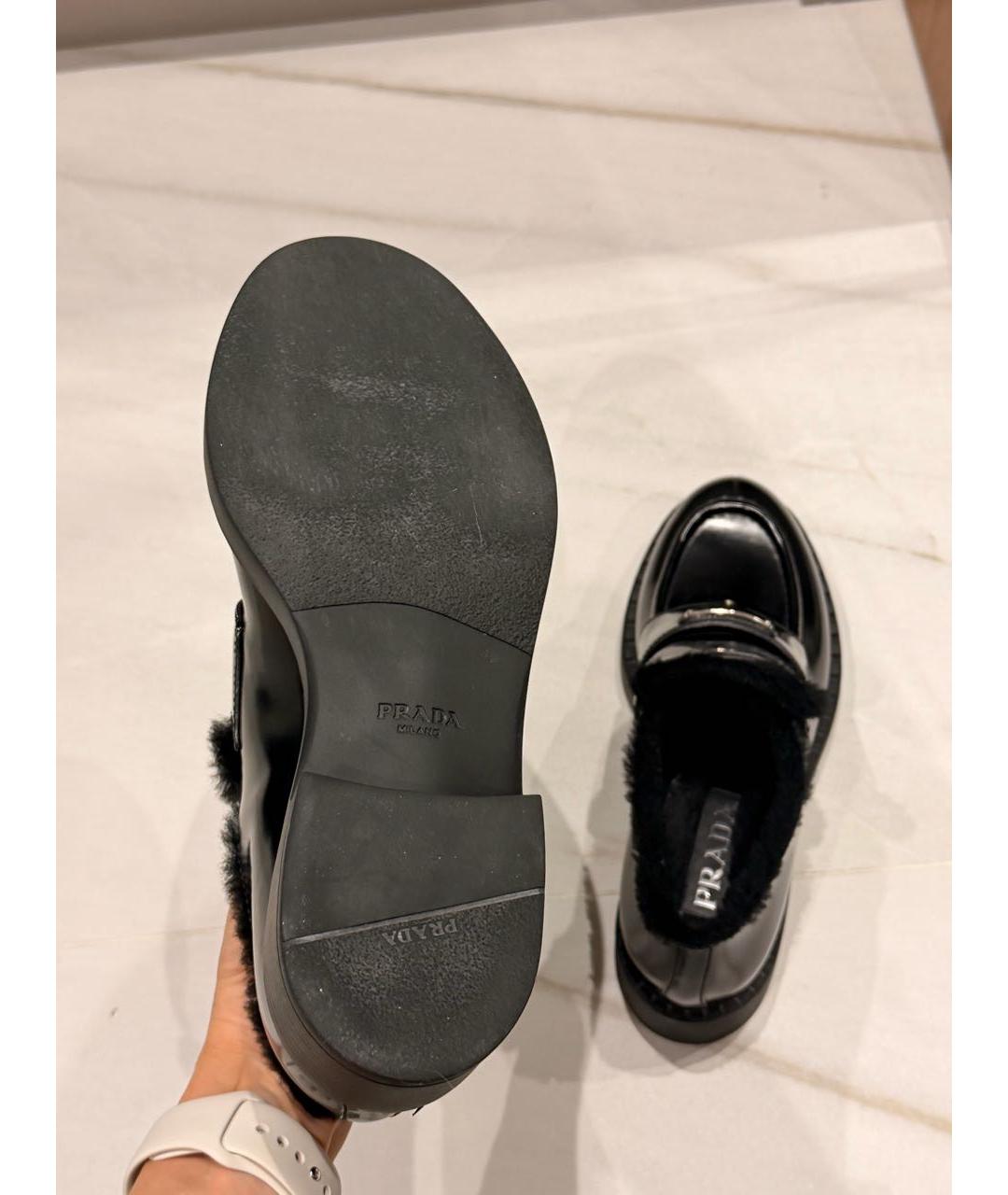 PRADA Черные кожаные лоферы, фото 4
