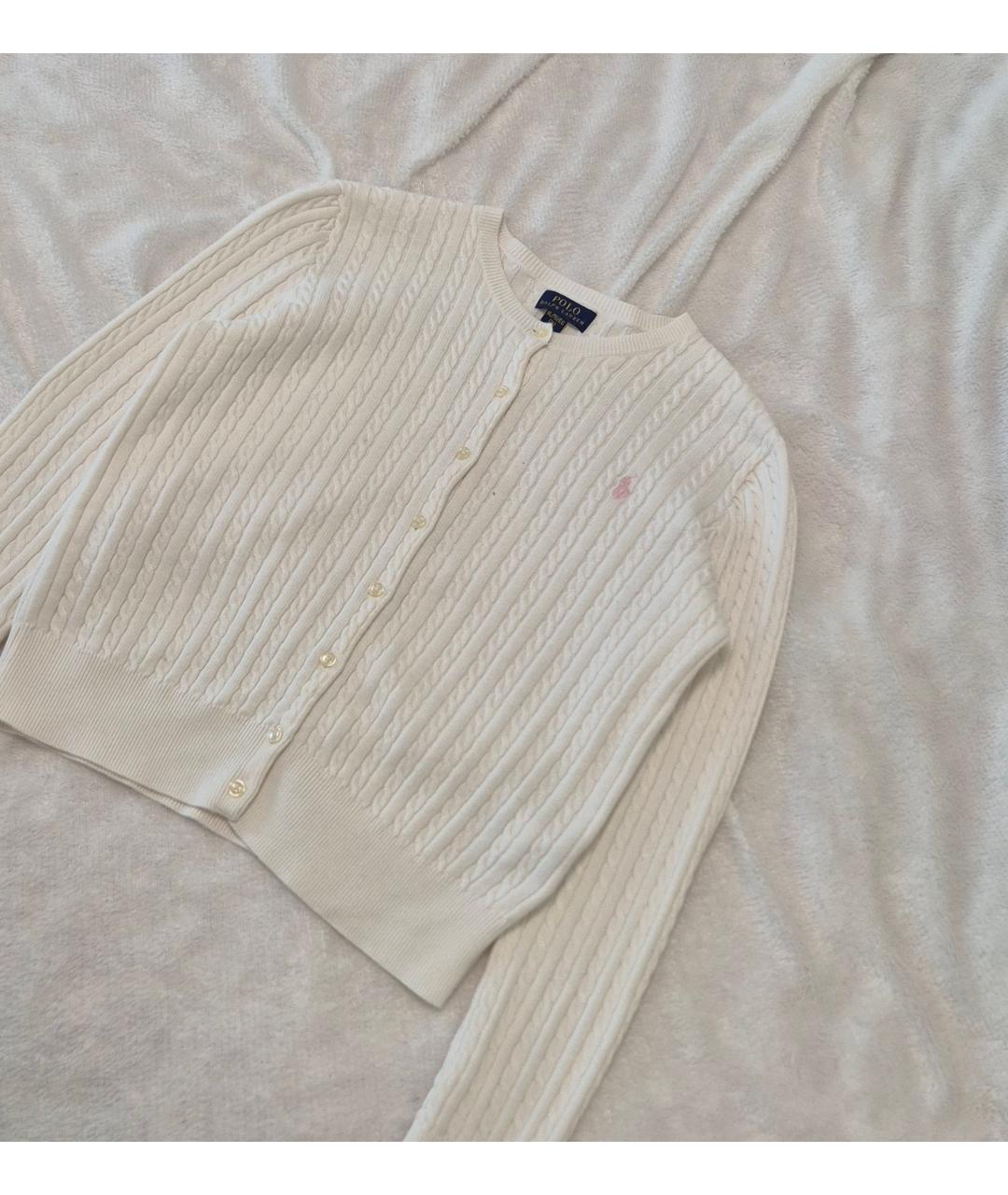POLO RALPH LAUREN Белый хлопковый кардиган, фото 3