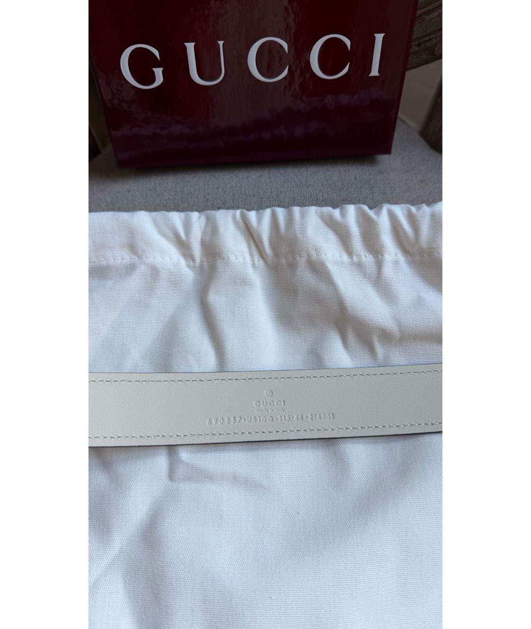 GUCCI Белый кожаный ремень, фото 4