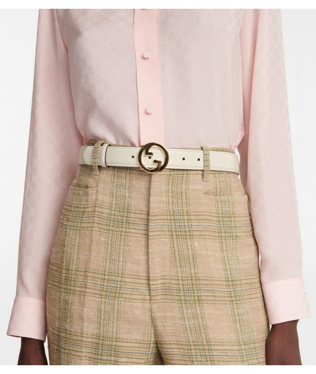GUCCI Белый кожаный ремень, фото 5