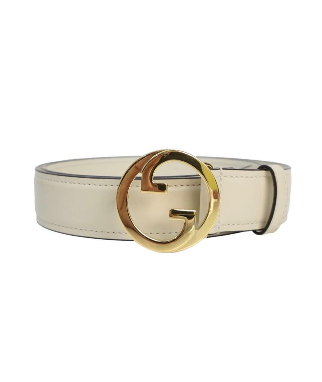 GUCCI Белый кожаный ремень, фото 1