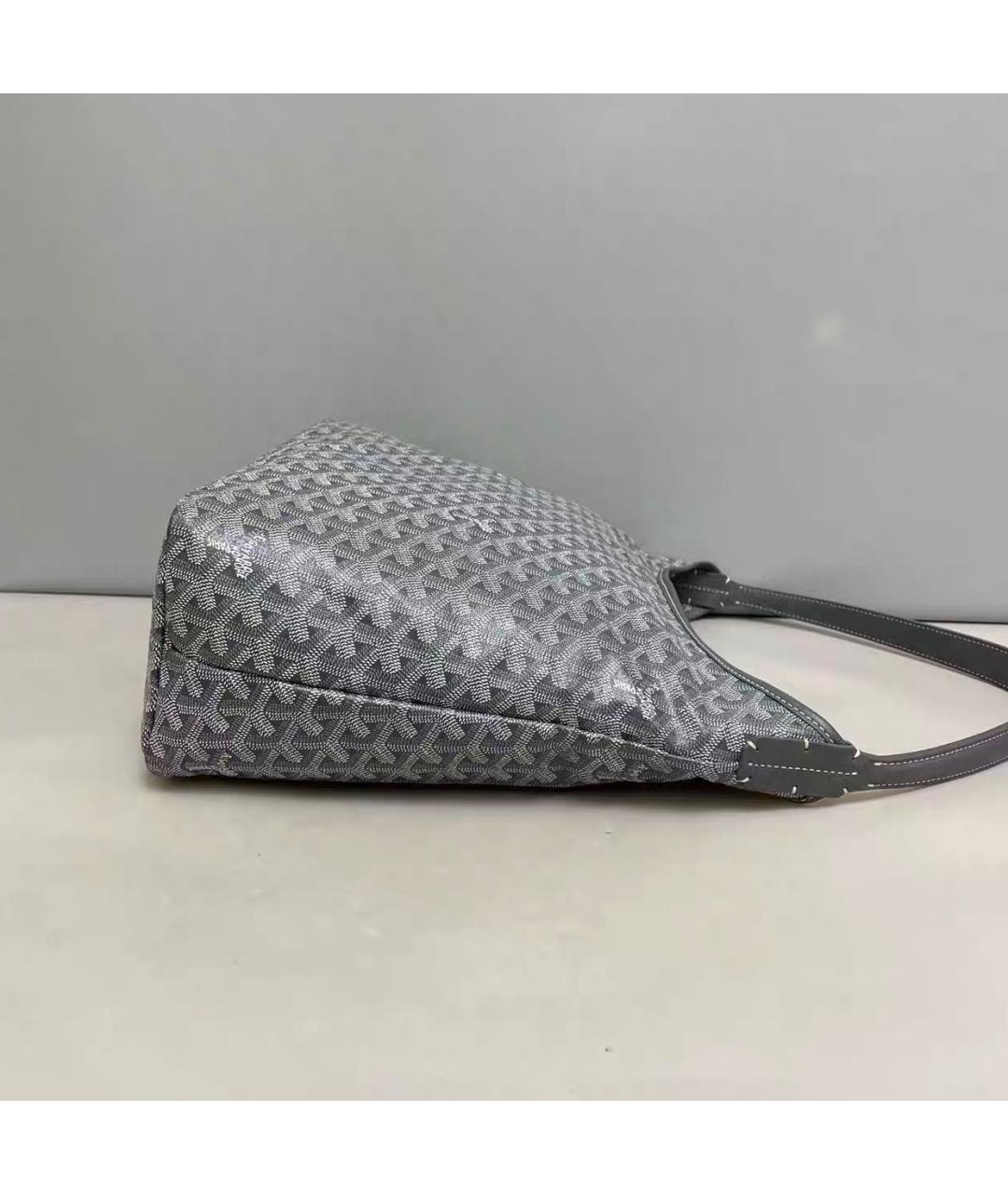 GOYARD Антрацитовая кожаная сумка тоут, фото 6