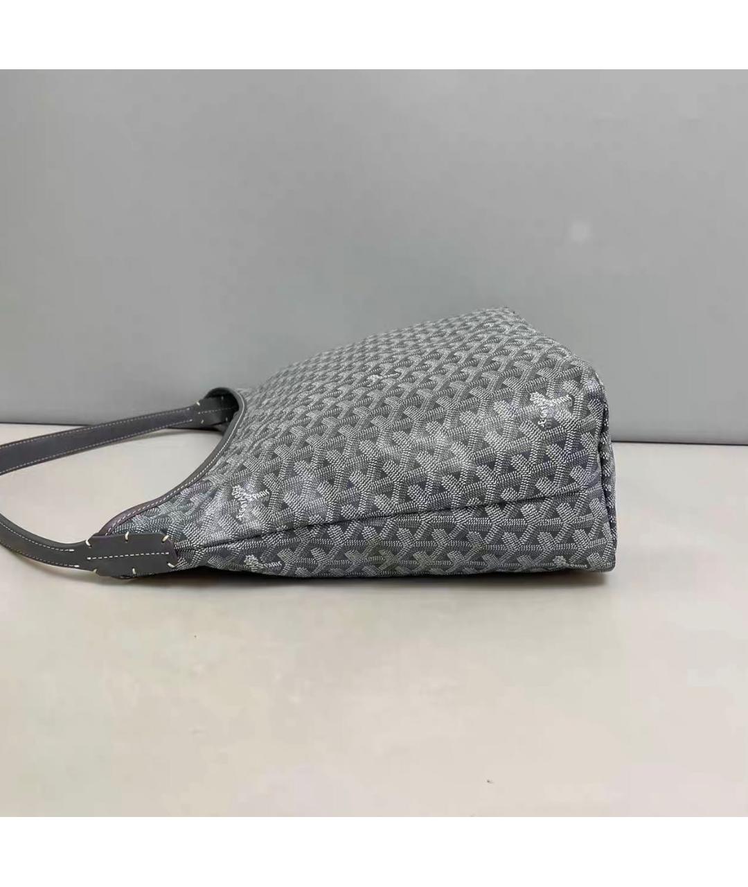 GOYARD Антрацитовая кожаная сумка тоут, фото 5