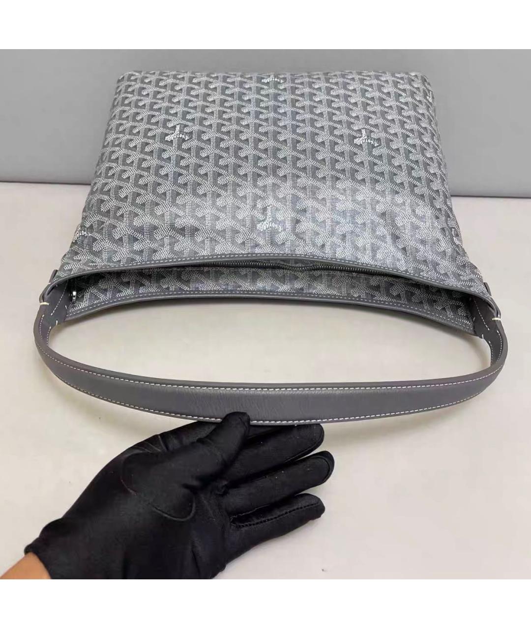 GOYARD Антрацитовая кожаная сумка тоут, фото 4