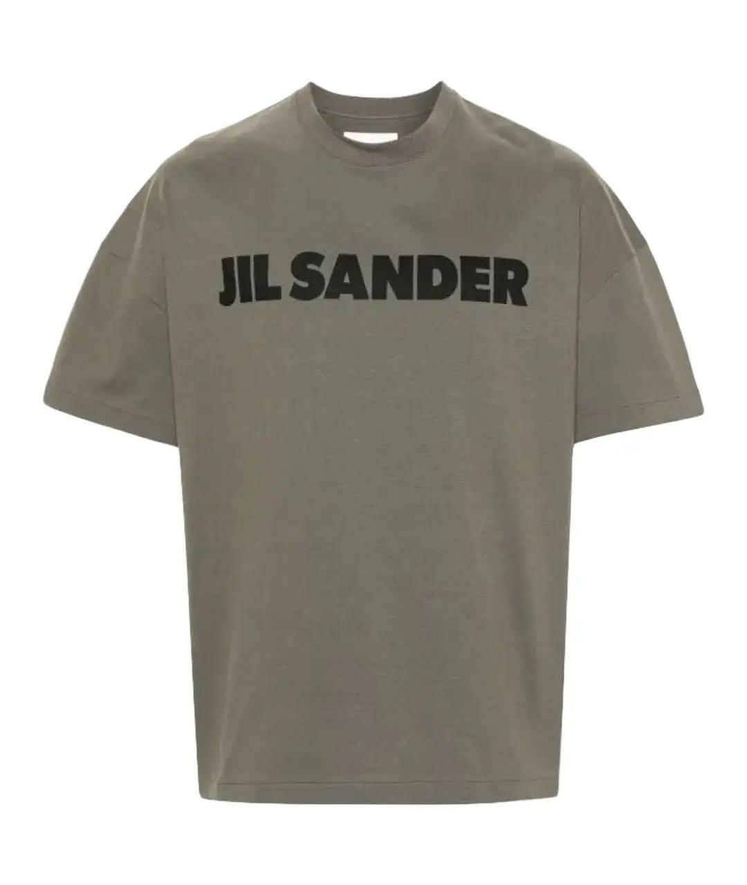 JIL SANDER Хаки хлопковая футболка, фото 1