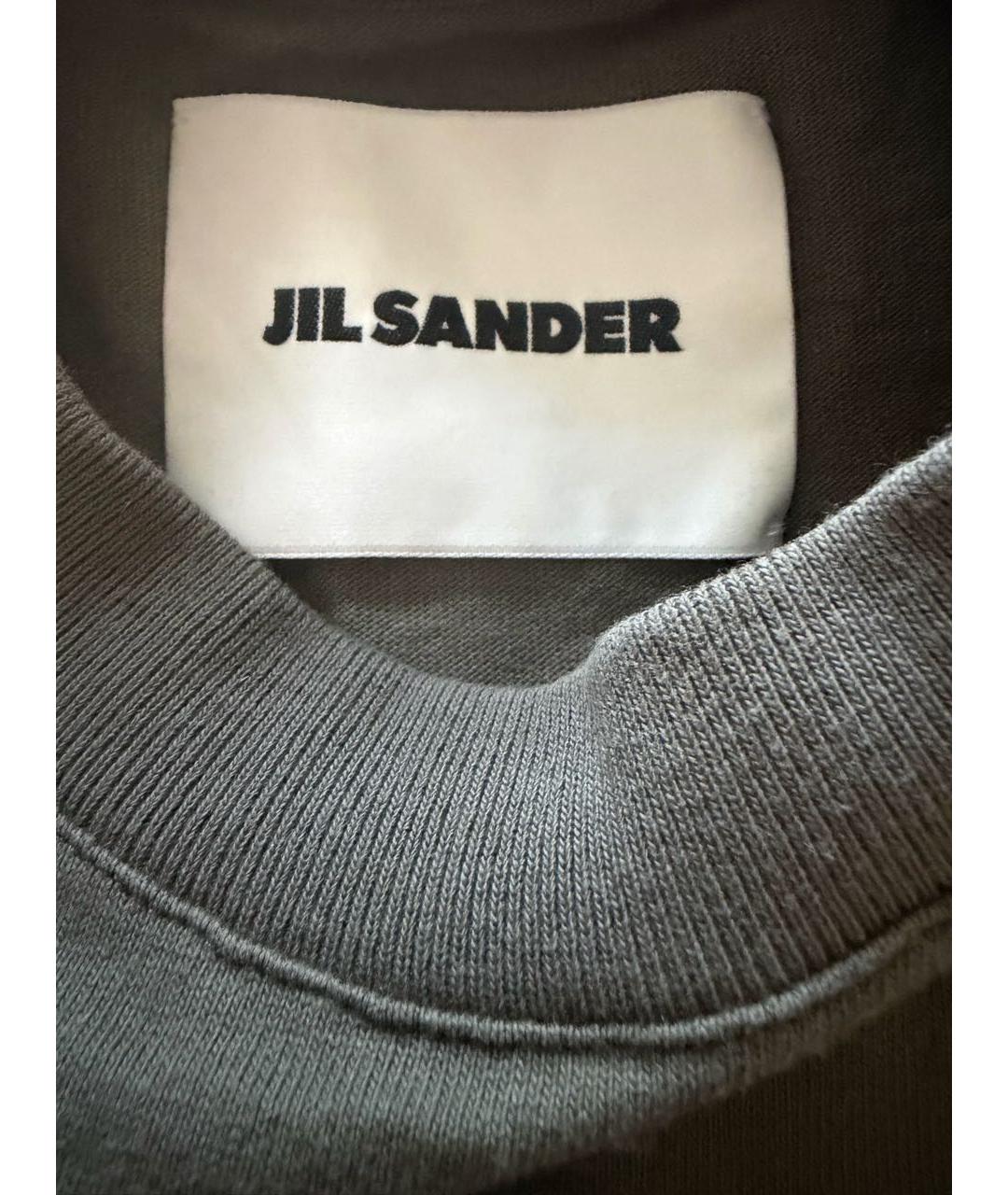 JIL SANDER Хаки хлопковая футболка, фото 3