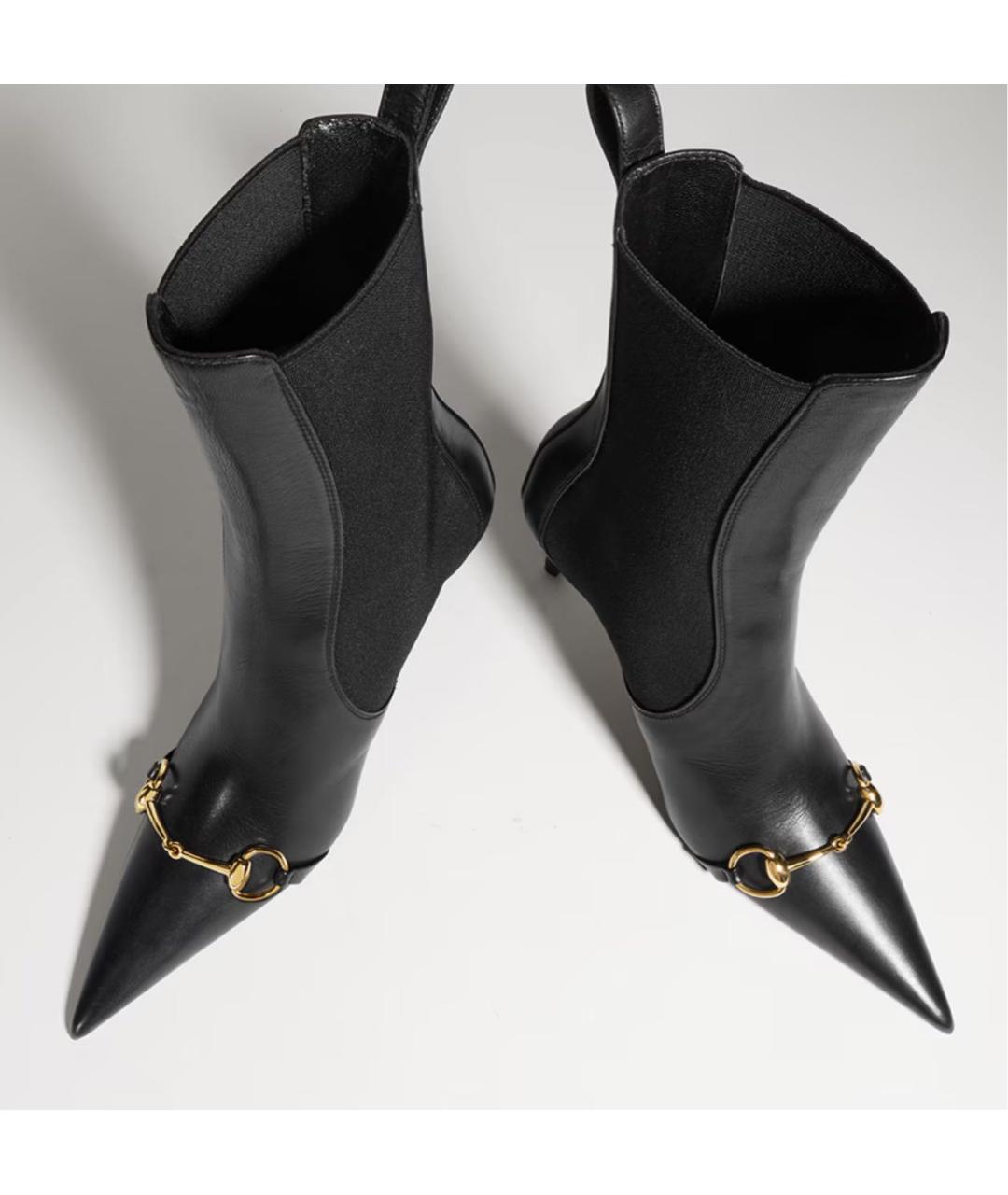 GUCCI Черные кожаные ботильоны, фото 3