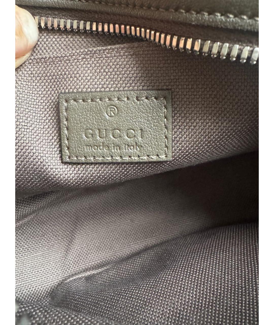 GUCCI Серая кожаная сумка через плечо, фото 8