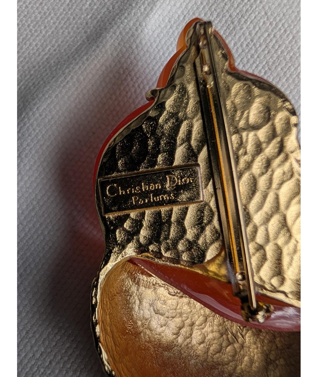 CHRISTIAN DIOR Оранжевая булавка / брошь, фото 5