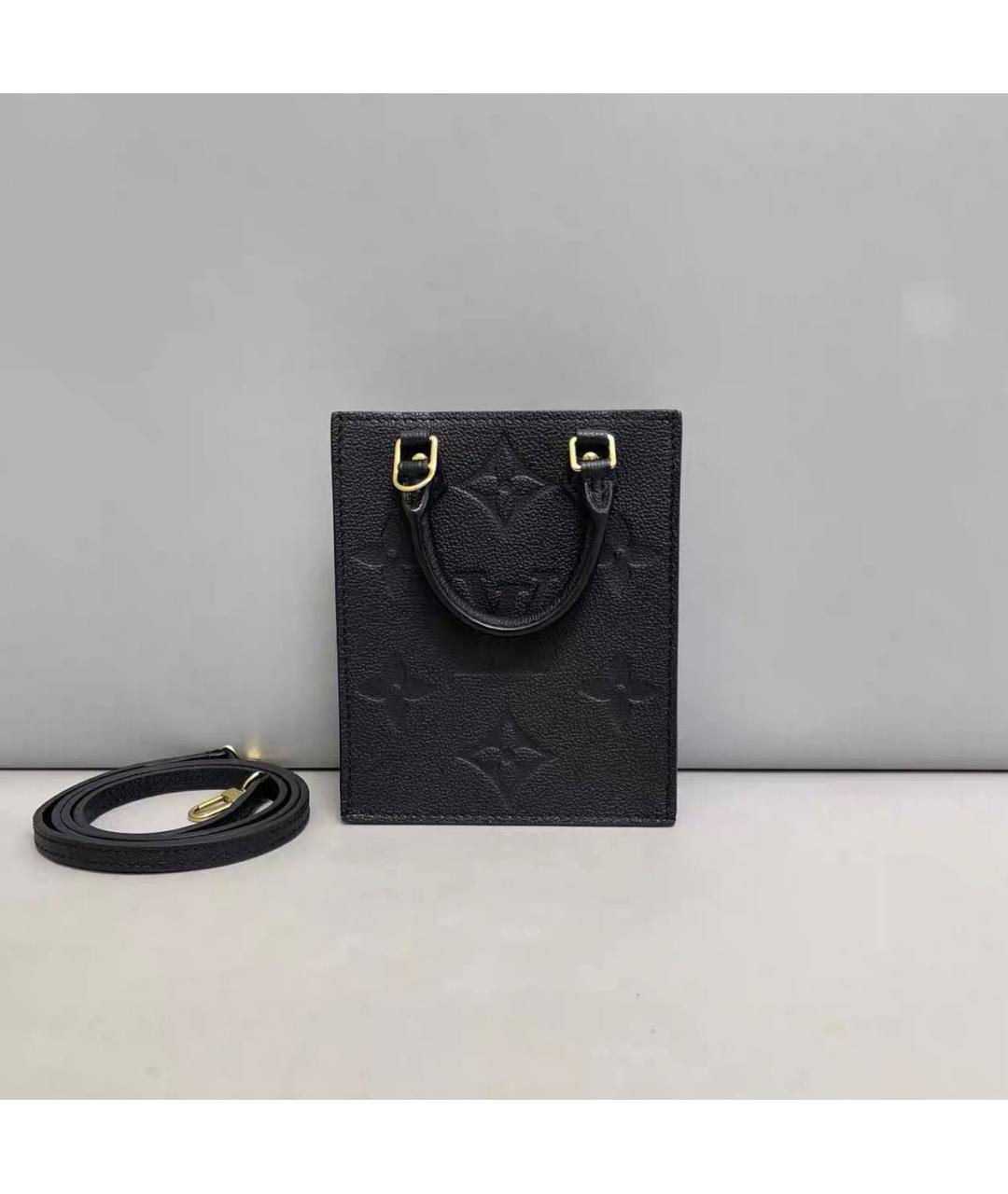 LOUIS VUITTON Черная кожаная сумка тоут, фото 2
