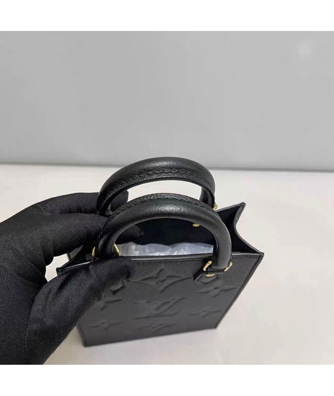 LOUIS VUITTON Черная кожаная сумка тоут, фото 4