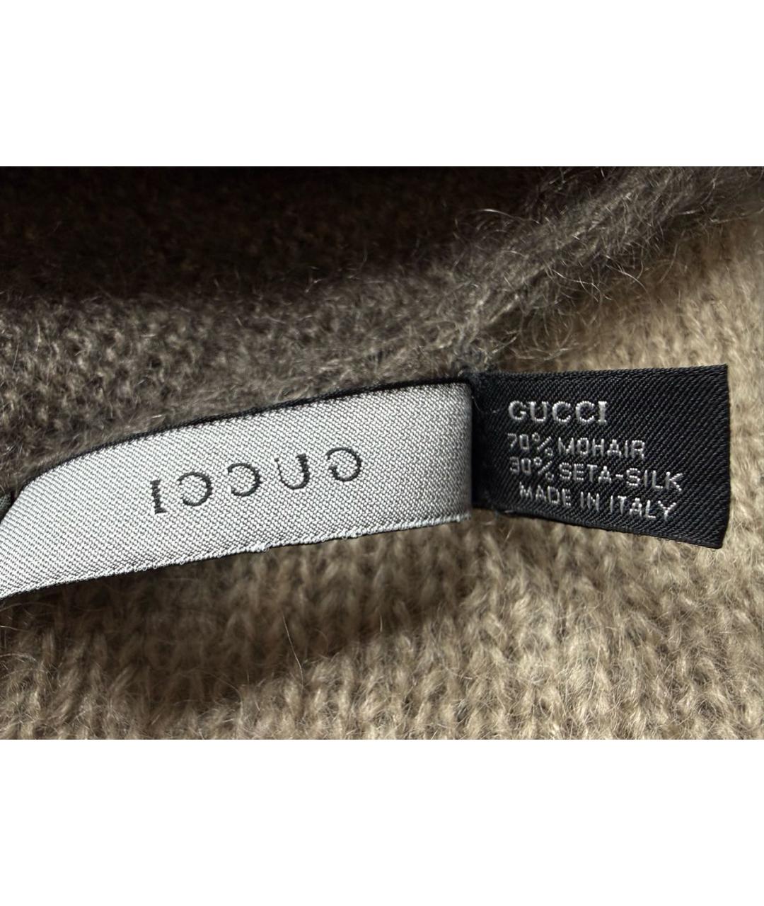 GUCCI Бежевый шарф, фото 8