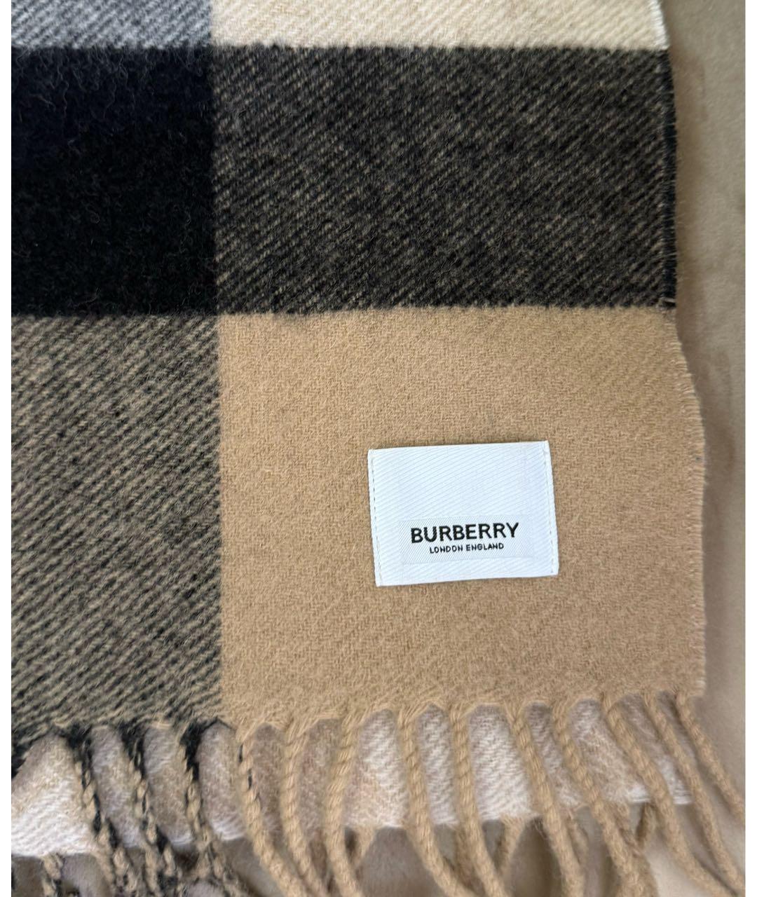 BURBERRY Бежевый кашемировый шарф, фото 3