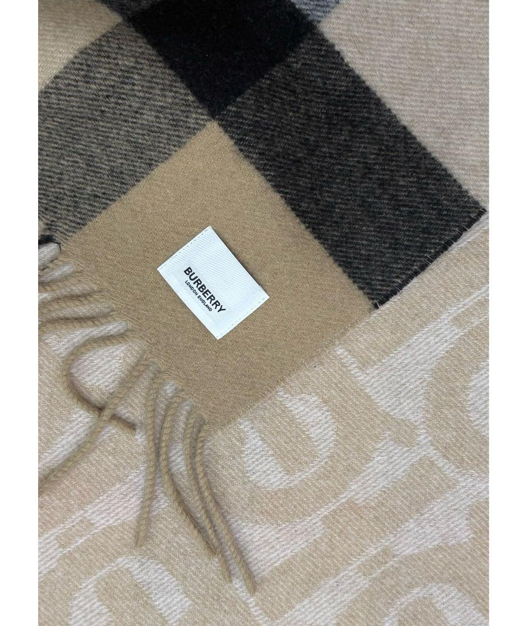 BURBERRY Бежевый кашемировый шарф, фото 4