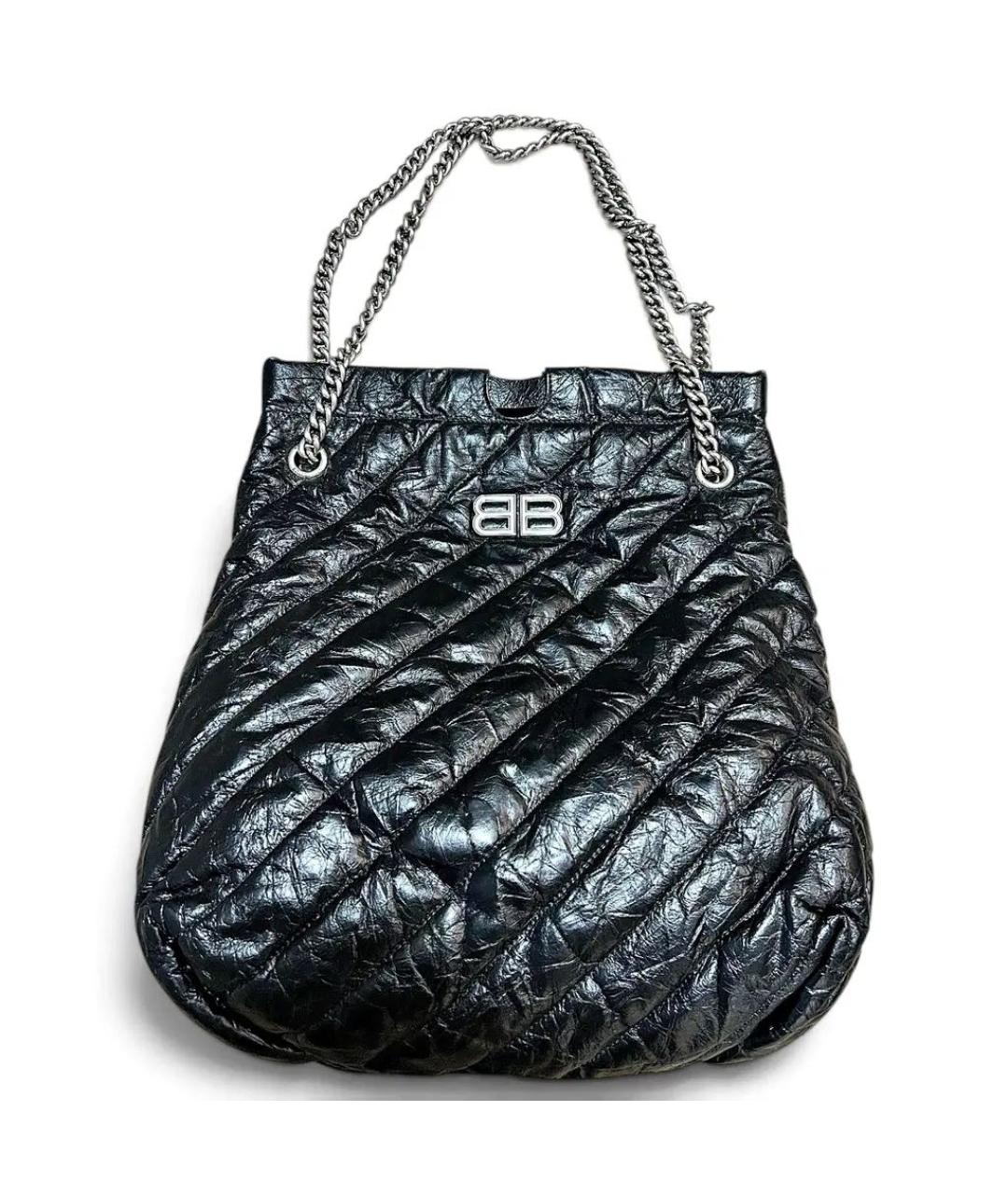 BALENCIAGA Черная кожаная сумка тоут, фото 7