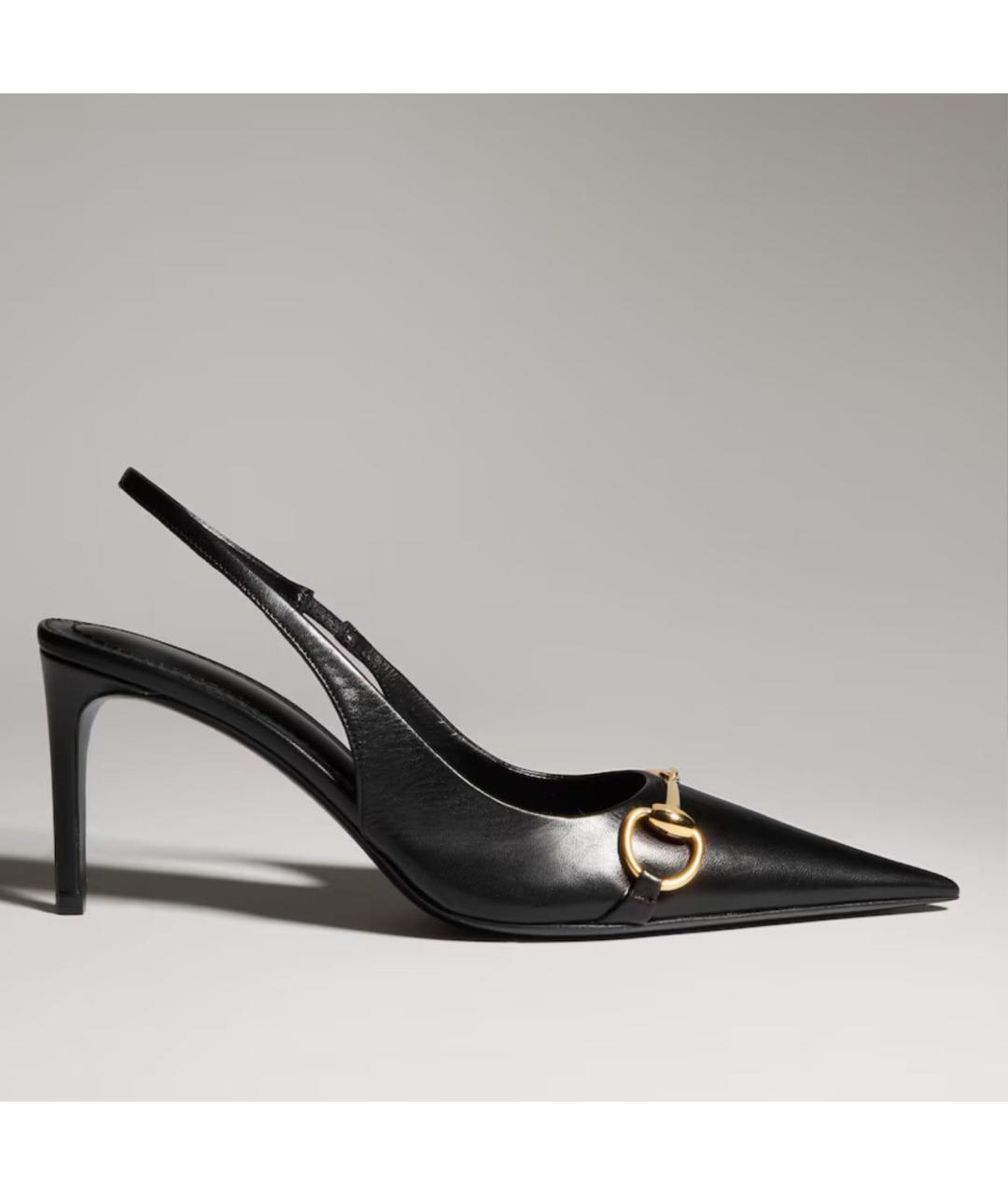 GUCCI Черные кожаные туфли, фото 3