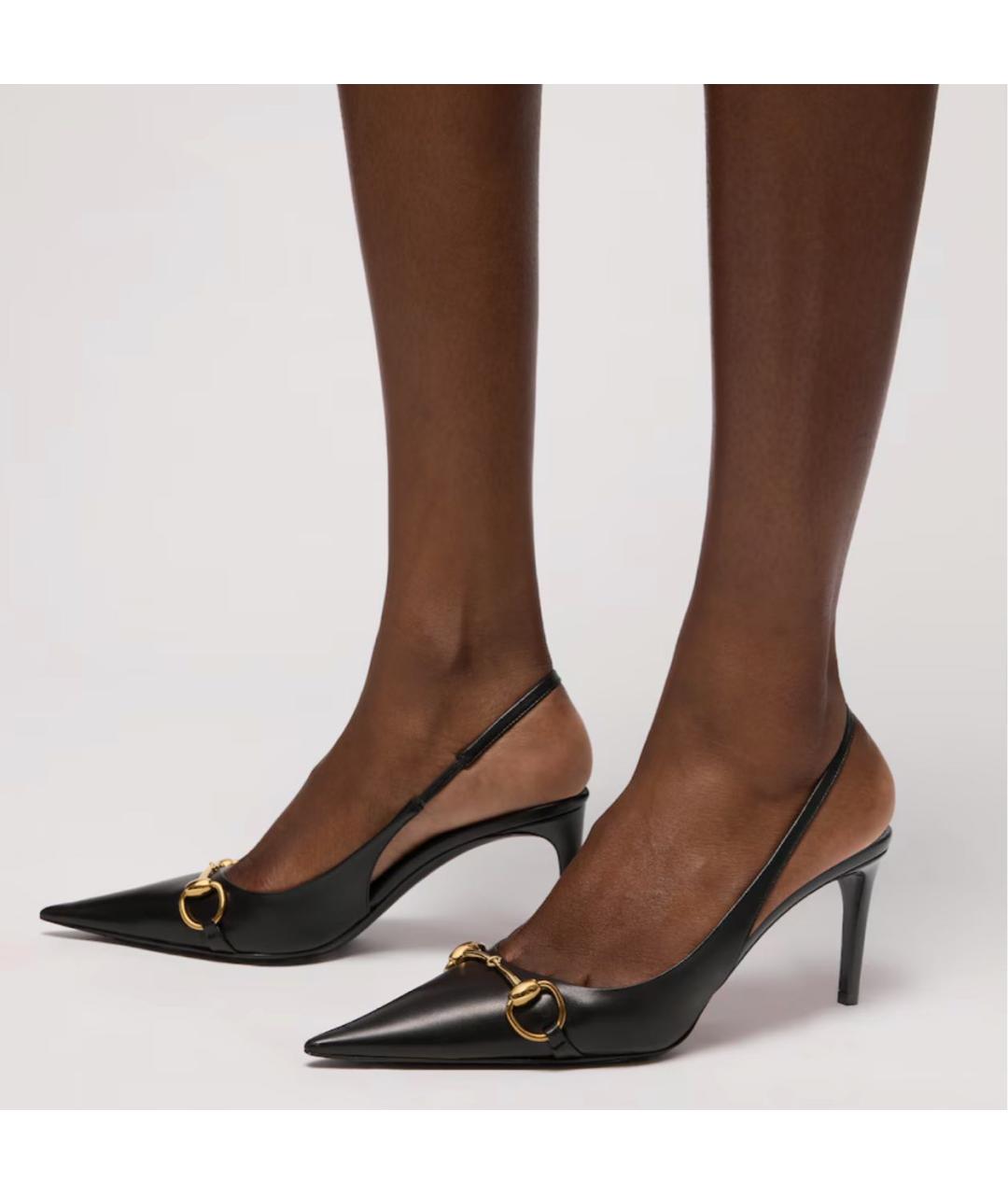 GUCCI Черные кожаные туфли, фото 2