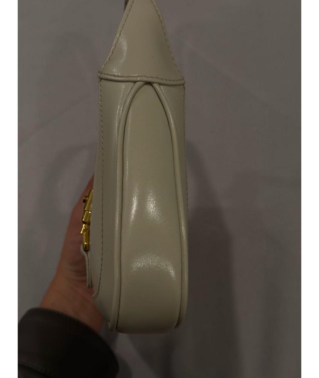 GUCCI Белая кожаная сумка с короткими ручками, фото 4