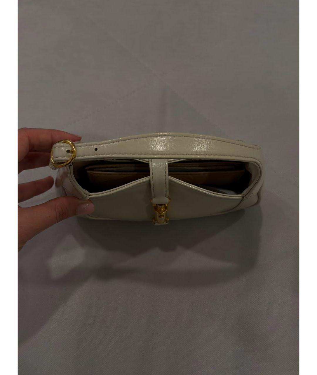 GUCCI Белая кожаная сумка с короткими ручками, фото 2