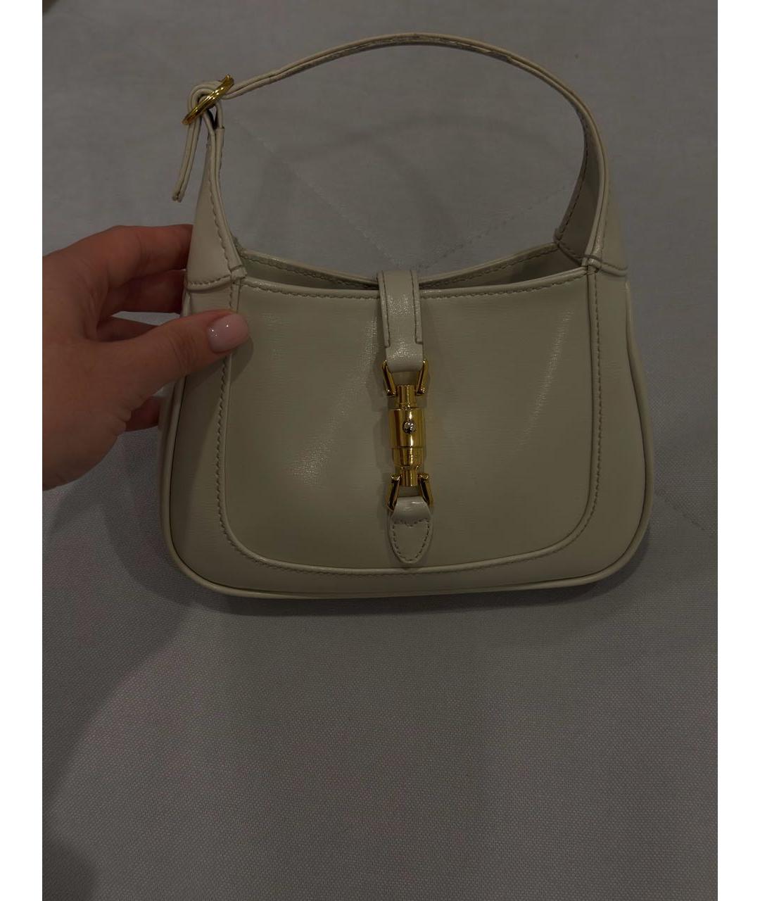 GUCCI Белая кожаная сумка с короткими ручками, фото 9