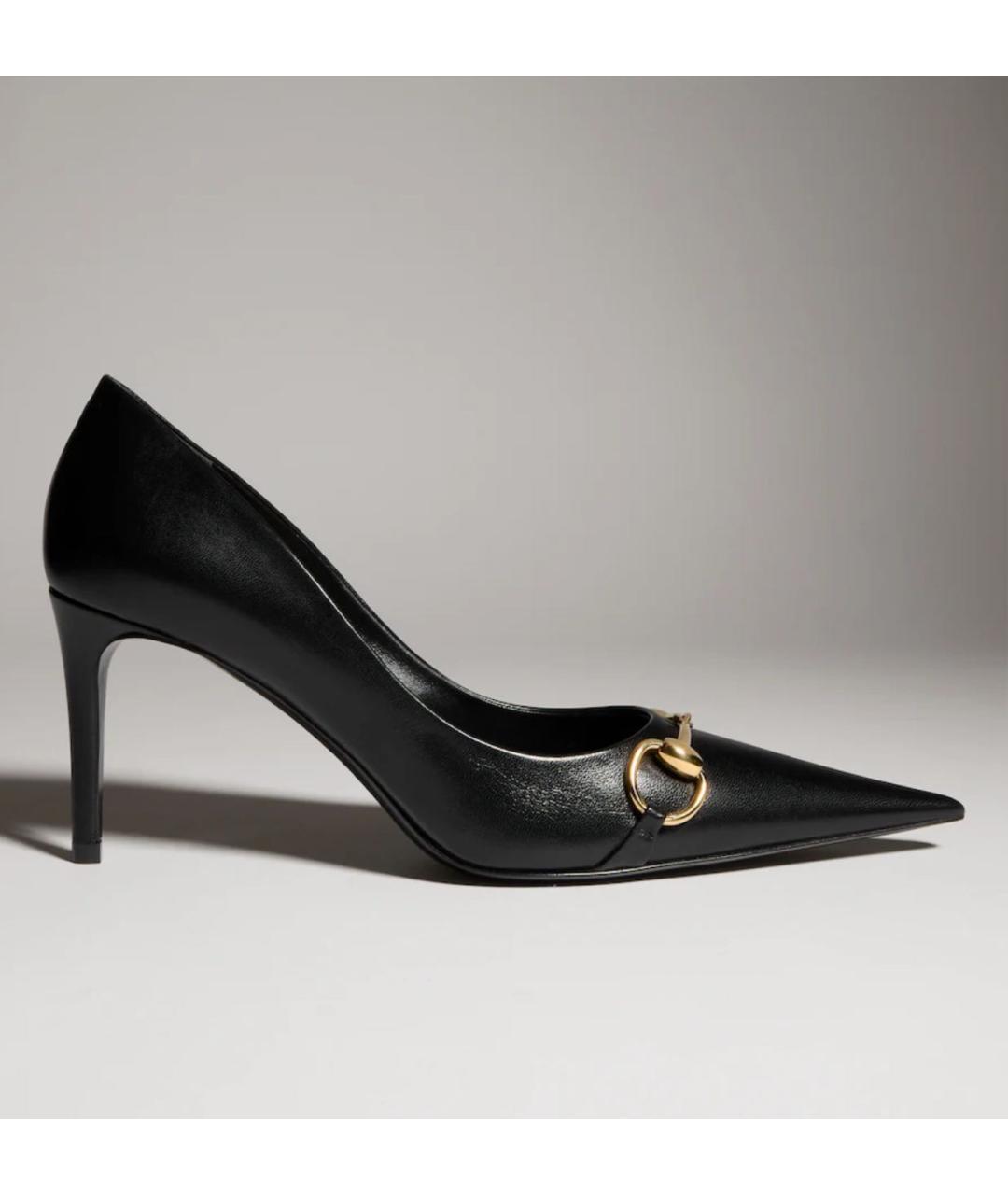 GUCCI Черные кожаные туфли, фото 3