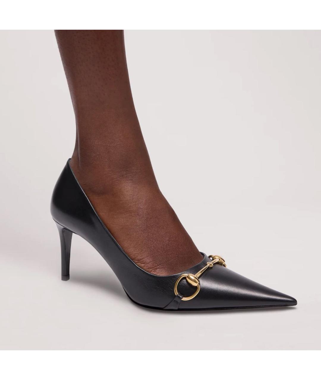 GUCCI Черные кожаные туфли, фото 2