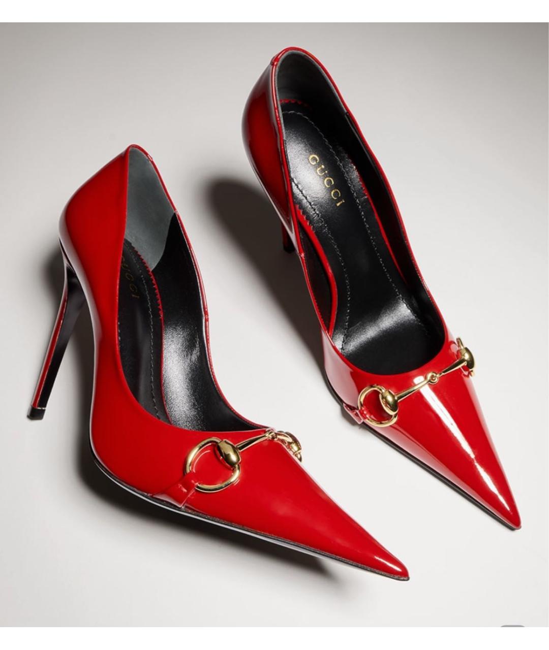 GUCCI Красные туфли из лакированной кожи, фото 2