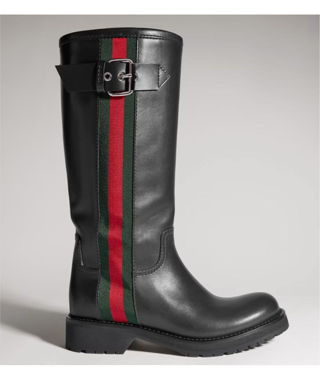 GUCCI Черные кожаные сапоги, фото 5