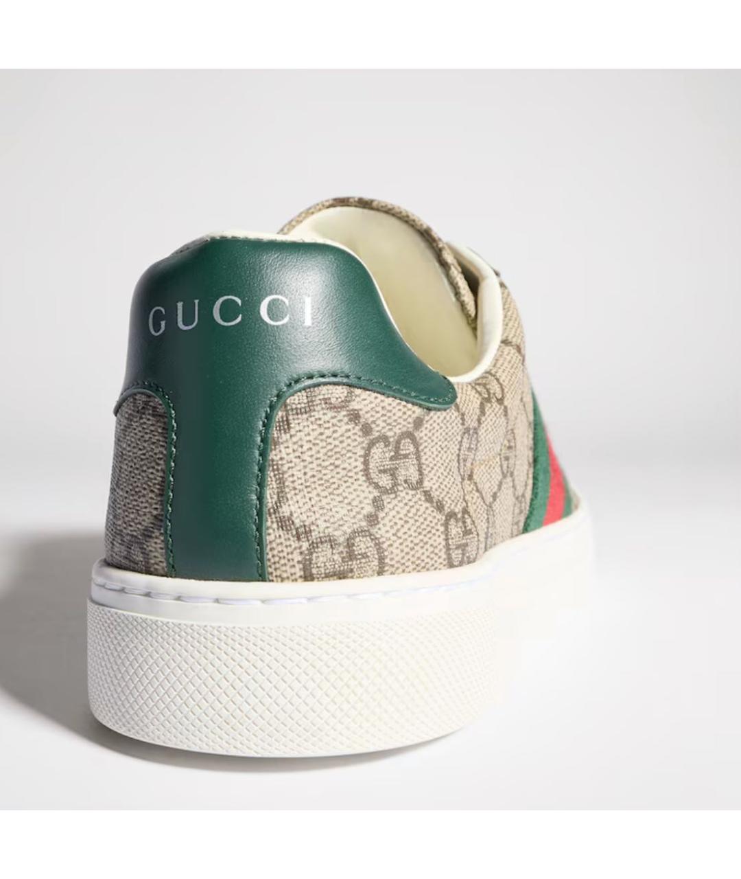 GUCCI Бежевые кожаные кеды, фото 2