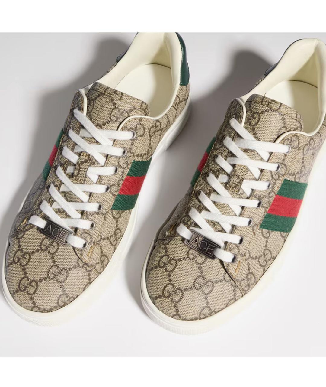 GUCCI Бежевые кожаные кеды, фото 3